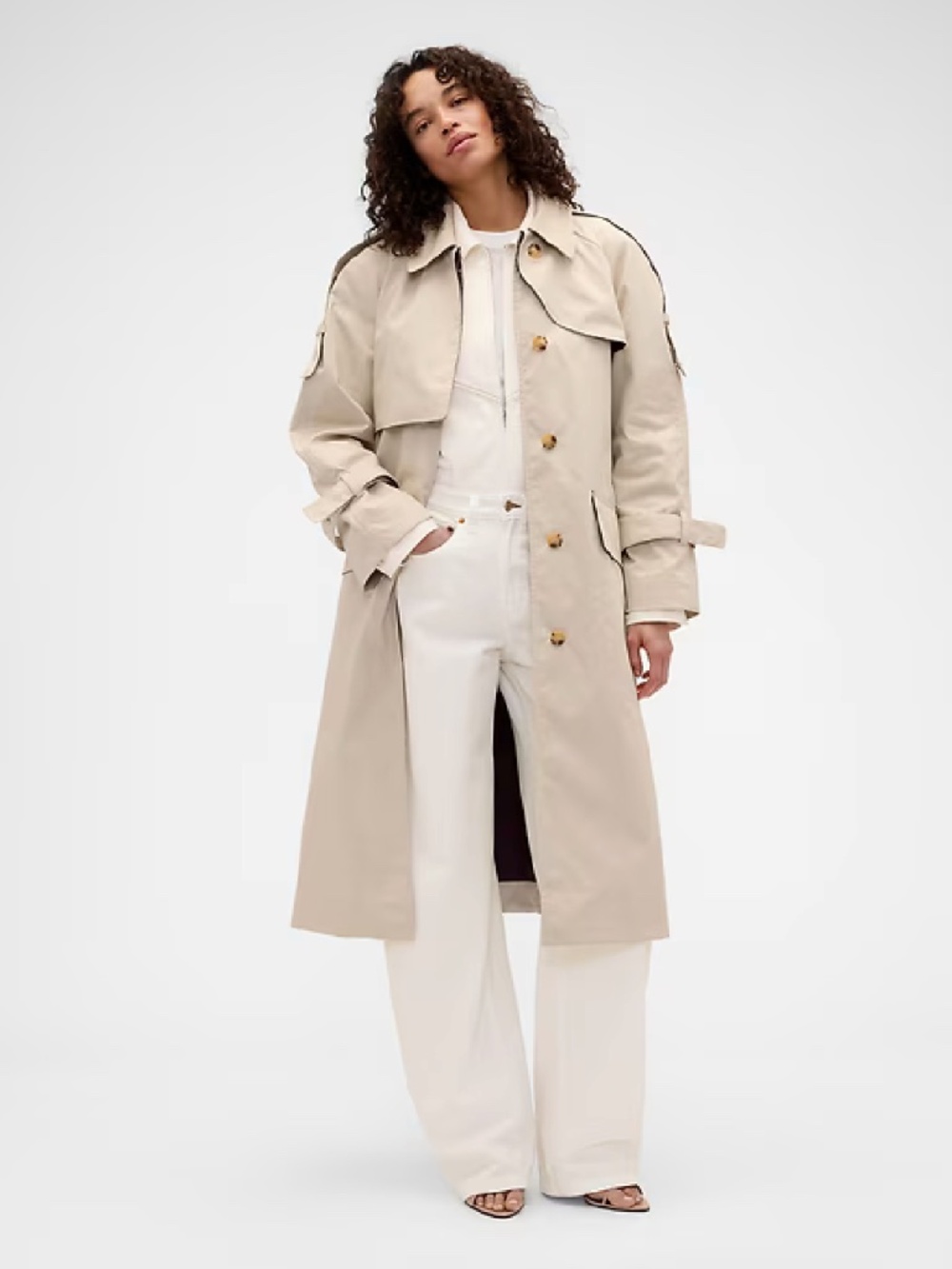 NWT Gap × Victoria Beckham Trench Coat Ecru S/M or L/XL